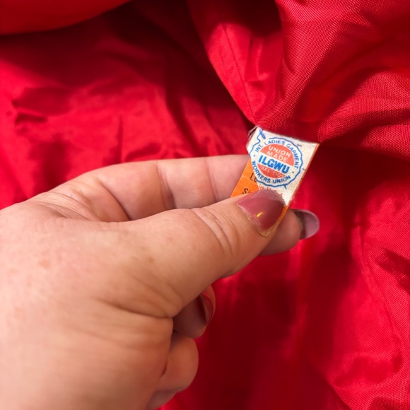 Beau Brem 80s 90s Vintage Union Made Long Red Coat Womens Size 18 - Picture 6 of 7